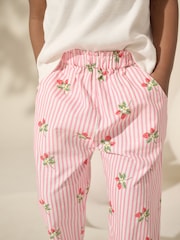 Pink Strawberry Print Pull On Trousers (3mths-7yrs) - Image 4 of 7