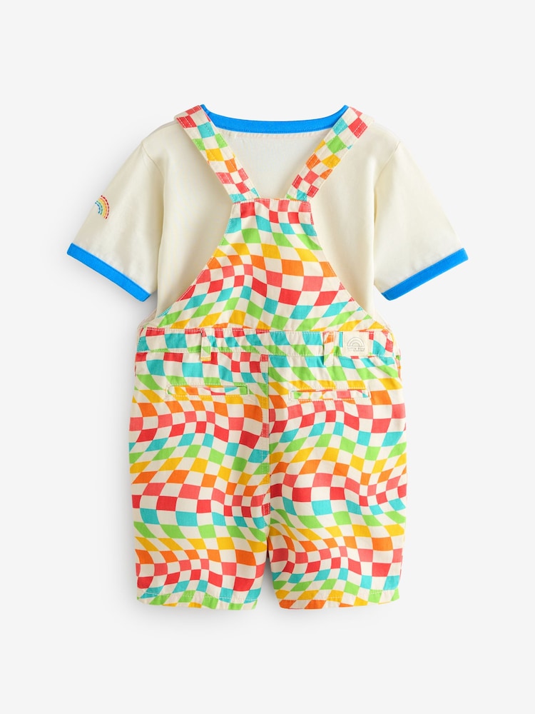 Little Bird by Jools Oliver Rainbow Checkerboard Twill Dungarees - Imagen 2 de 5