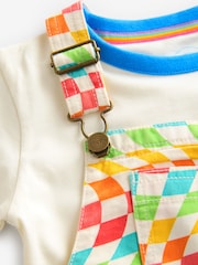 Little Bird by Jools Oliver Rainbow Checkerboard Twill Dungarees - Imagen 3 de 5