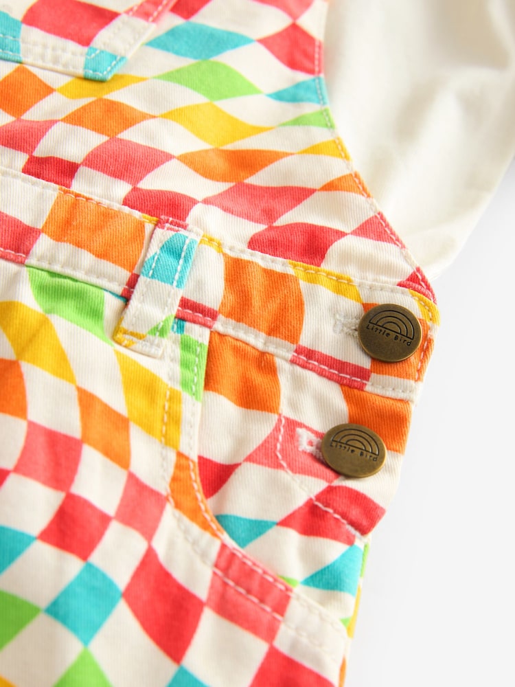 Little Bird by Jools Oliver Rainbow Checkerboard Twill Dungarees - Imagen 5 de 5