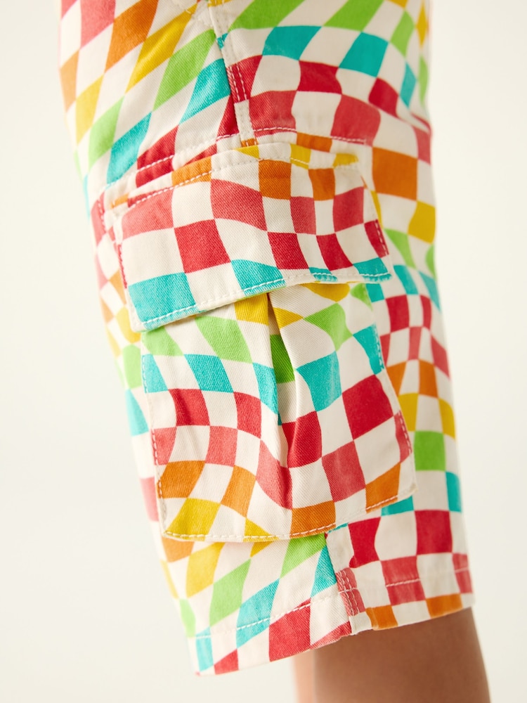 Little Bird by Jools Oliver – Twill-Shorts mit Regenbogen-Schachbrettmuster aus 100 % Baumwolle - Image 4 of 8