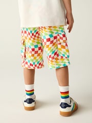 Little Bird by Jools Oliver Rainbow Checkerboard Twill 100% Cotton Shorts - Imagen 5 de 8