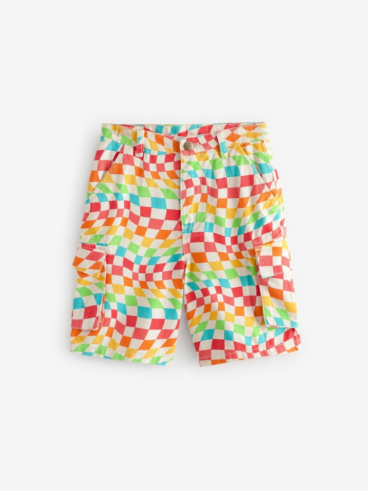 Little Bird by Jools Oliver – Twill-Shorts mit Regenbogen-Schachbrettmuster aus 100 % Baumwolle - Image 6 of 8