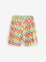 Little Bird by Jools Oliver Rainbow Checkerboard Twill 100% Cotton Shorts - Imagen 7 de 8
