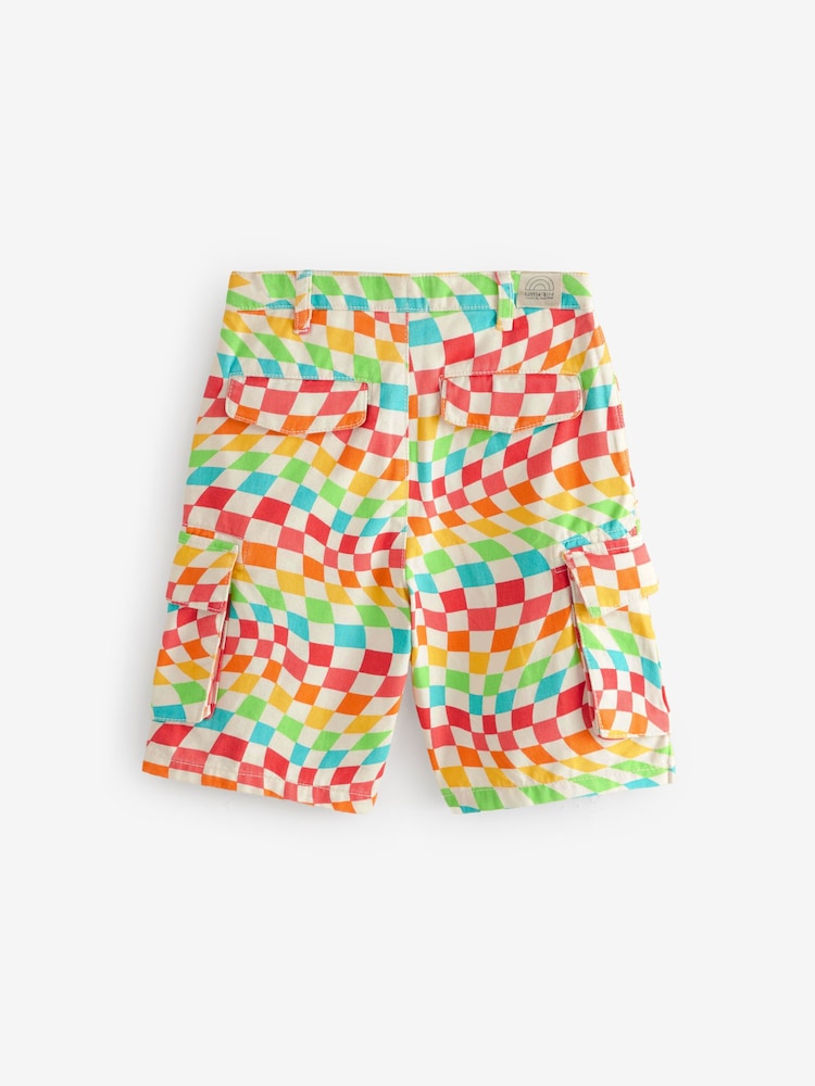 Little Bird by Jools Oliver – Twill-Shorts mit Regenbogen-Schachbrettmuster aus 100 % Baumwolle - Image 7 of 8