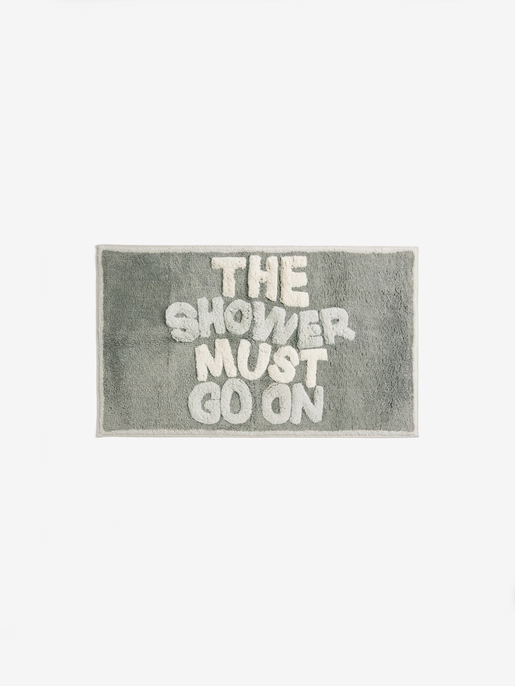 Grey The Shower Must Go On 100% Cotton Bath Mat - Image 3 of 3 Grey The Shower Must Go On 100% Cotton Bath Mat - Image 3 of 3