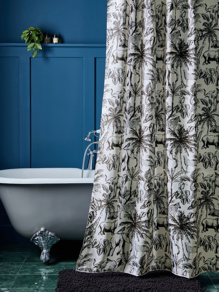 Monochrome Safari Shower Curtain - Image 1 of 3