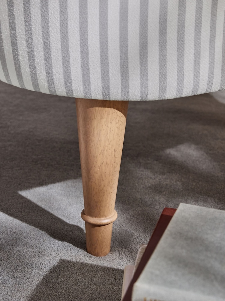 Laura Ashley Cornish Stripe Soft Grey Alveston Accent Chair - Image 2 of 8