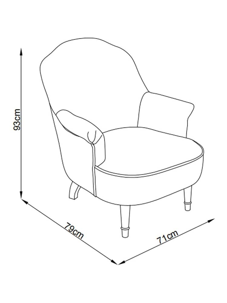 Laura Ashley Cornish Stripe Soft Grey Alveston Accent Chair - Image 8 of 8