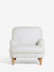 Laura Ashley Cornish Stripe Soft Grey Clipsham Accent Chair - Image 3 of 7