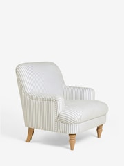 Laura Ashley Cornish Stripe Soft Grey Clipsham Accent Chair - Image 4 of 7