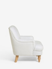 Laura Ashley Cornish Stripe Soft Grey Clipsham Accent Chair - Image 5 of 7