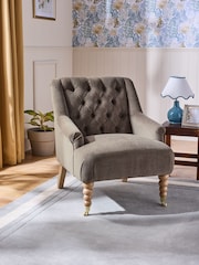Laura Ashley Baron Chenille Dark Natural Ropsley Accent Chair - Image 1 of 8