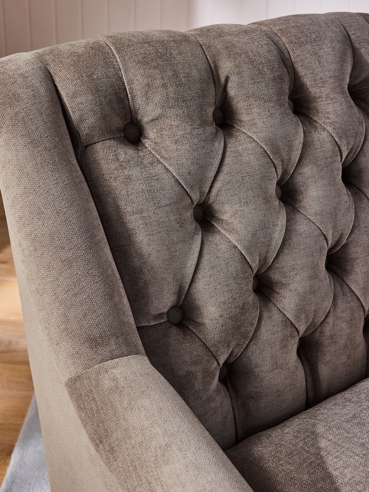 Laura Ashley Baron Chenille Dark Natural Ropsley Accent Chair - Image 2 of 8