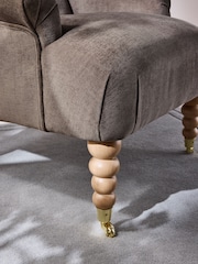 Laura Ashley Baron Chenille Dark Natural Ropsley Accent Chair - Image 3 of 8