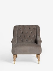 Laura Ashley Baron Chenille Dark Natural Ropsley Accent Chair - Image 5 of 8