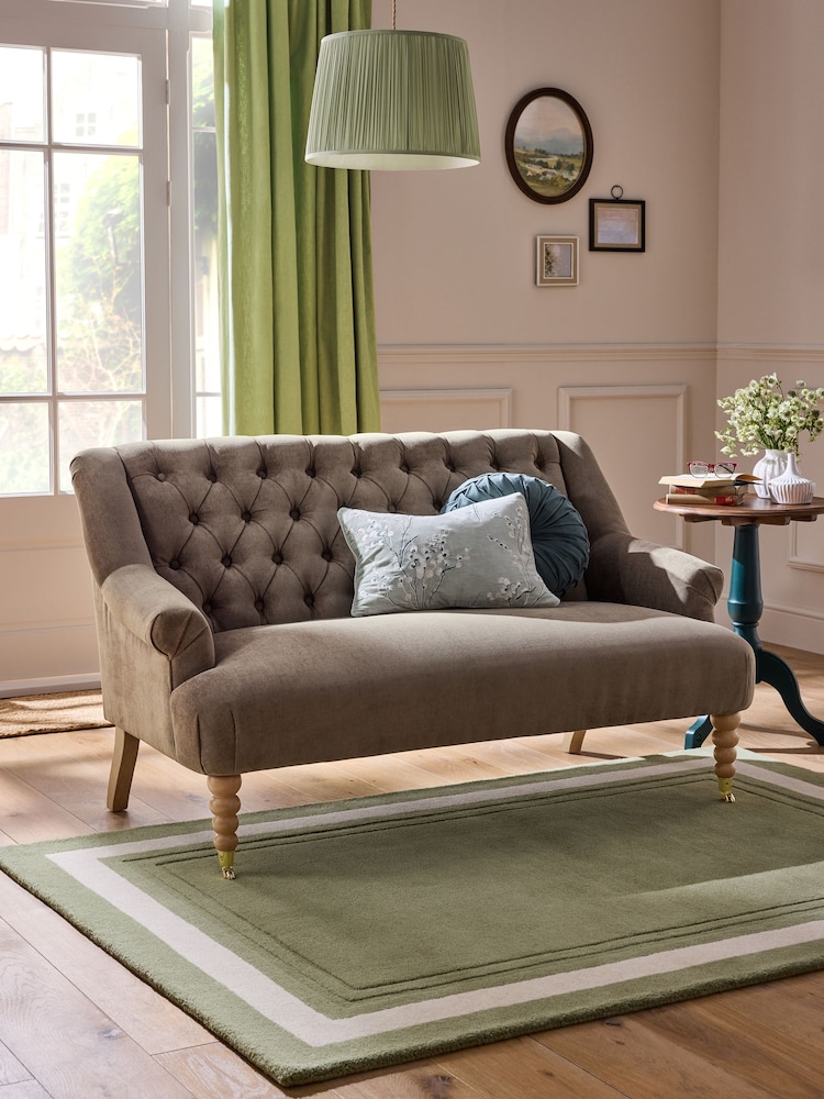 Laura Ashley Baron Chenille Dark Natural Ropsley Small 2 Seater Sofa - Image 2 of 8