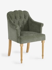 Laura Ashley Hundon Chenille Dark Green Ropsley Dining Chair - Image 5 of 7