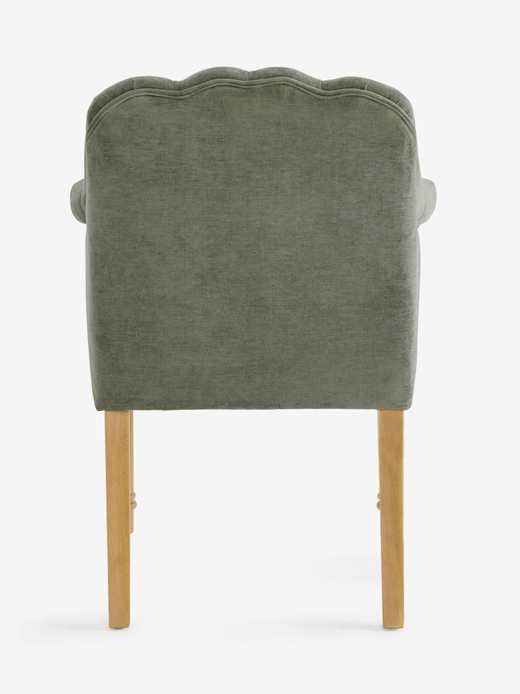 Laura Ashley Hundon Chenille Dark Green Ropsley Dining Chair - Image 7 of 7