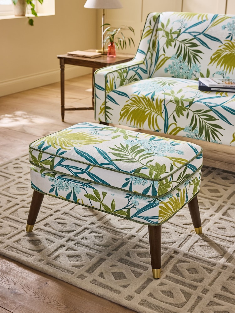 Nina Campbell Nassua Blue Rosebury Footstool - Image 1 of 7