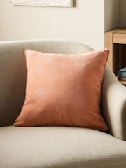 Orange 45 x 45cm Soft Velour Cushion - Image 1 of 5