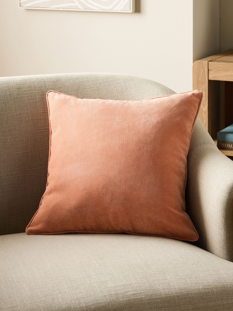 Orange 45 x 45cm Soft Velour Cushion - Image 1 of 5