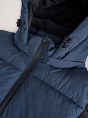 Navy Short Sleeves Hooded Gilet - Image 2 of 2