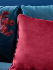 Red 40 x 59cm Matte Velvet Cushion - Image 1 of 5
