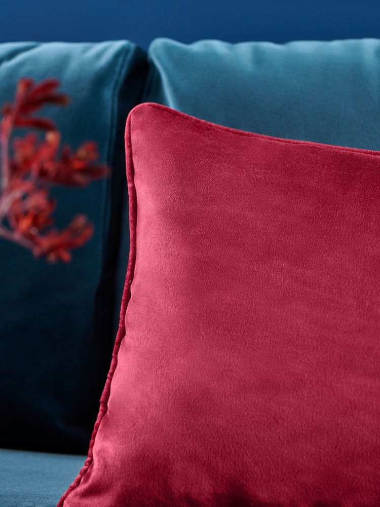 Red 40 x 59cm Matte Velvet Cushion - Image 1 of 5