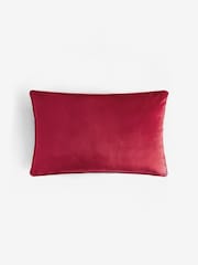 Red 40 x 59cm Matte Velvet Cushion - Image 3 of 5