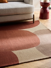 Rust Brown Pebbled Shapes Rug - Image 2 of 4