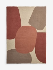 Rust Brown Pebbled Shapes Rug - Image 4 of 4