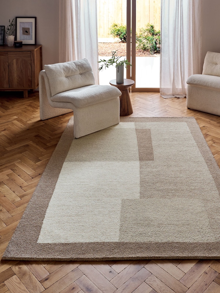 Dark Natural Quinn Blocks Rug - Image 1 of 5