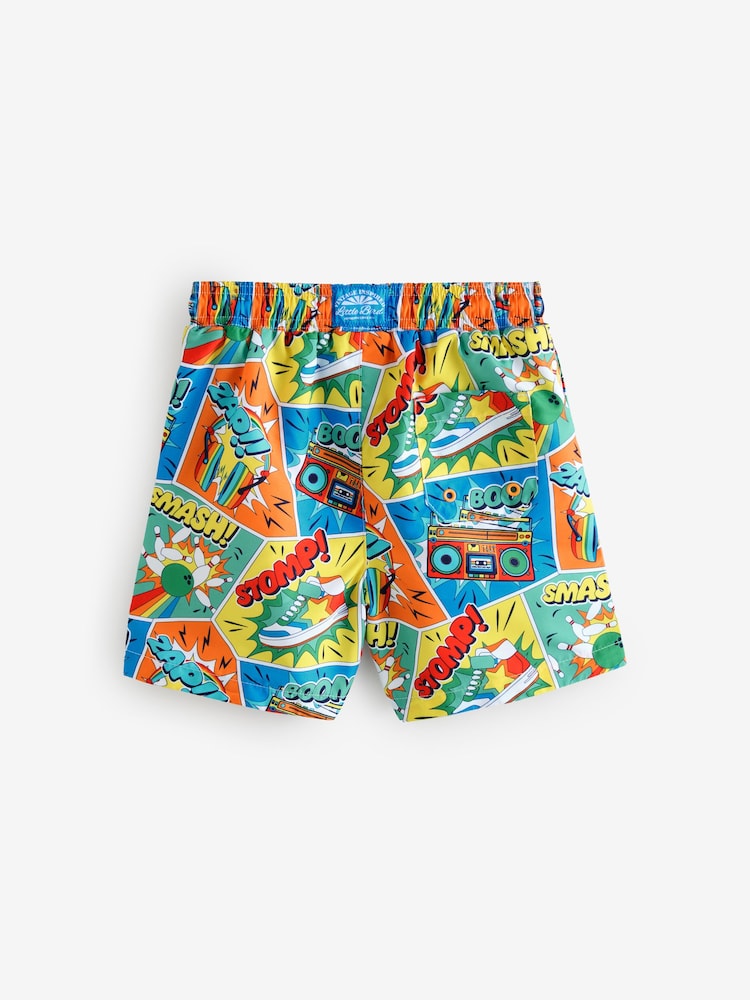 Little Bird by Jools Oliver Blue/Green Rainbow Shorts - Image 2 of 4