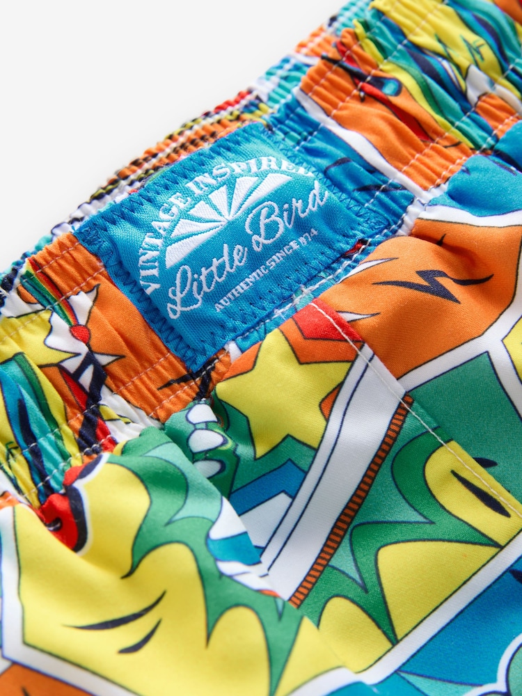 Little Bird by Jools Oliver Blue/Green Rainbow Shorts - Image 4 of 4