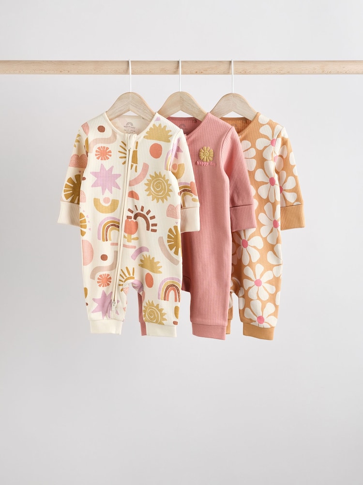 Nevtralno - Dojenček z zadrgo brez stopal 100% Cotton Sleepsuits 3 Pack (0mesecev-3yrs) - Slika 1 iz 12 Nevtralno - Dojenček z zadrgo brez stopal 100% Cotton Sleepsuits 3 Pack (0mesecev-3yrs) - Slika 1 iz 12
