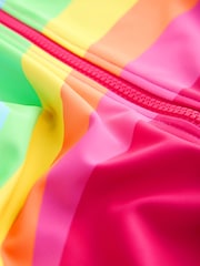 Little Bird by Jools Oliver Pink/Lilac Short Sleeve Rainbow Sunsafe Swimsuit - Image 3 of 4