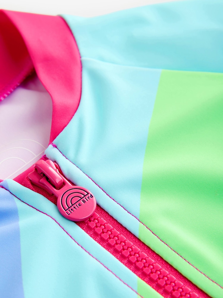 Little Bird by Jools Oliver Pink/Lilac Short Sleeve Rainbow Sunsafe Swimsuit - Image 4 of 4