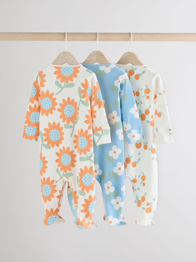 Blau & Orange - Baby-Schlafanzüge im 3er-Pack aus 100 % Baumwolle (0 Monate bis 2 Jahre) - Bild 2 von 12 Blau & Orange - Baby-Schlafanzüge im 3er-Pack aus 100 % Baumwolle (0 Monate bis 2 Jahre) - Bild 2 von 12