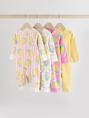 Pink Lemon Baby Two Way Zip Footless 100% Cotton Sleepsuits 4 Pack (0mths-3yrs) - Image 1 of 16
