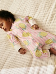 Pink Lemon Baby Two Way Zip Footless 100% Cotton Sleepsuits 4 Pack (0mths-3yrs) - Image 5 of 16