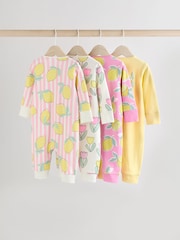 Pink Lemon Baby Two Way Zip Footless 100% Cotton Sleepsuits 4 Pack (0mths-3yrs) - Image 7 of 16