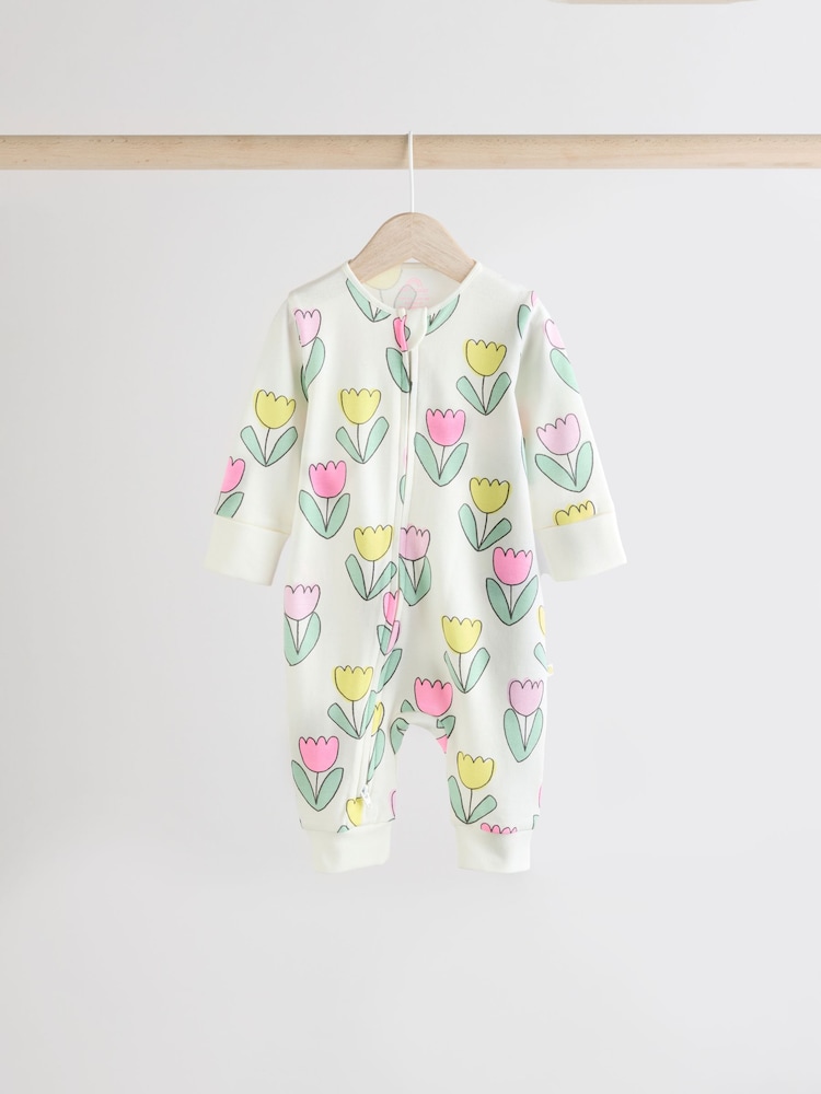 Pink Lemon Baby Two Way Zip Footless 100% Cotton Sleepsuits 4 Pack (0mths-3yrs) - Image 9 of 16