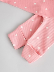 Pink 100% Cotton Collar Baby Sleepsuits 3 Pack (0-2yrs) - Image 11 of 12