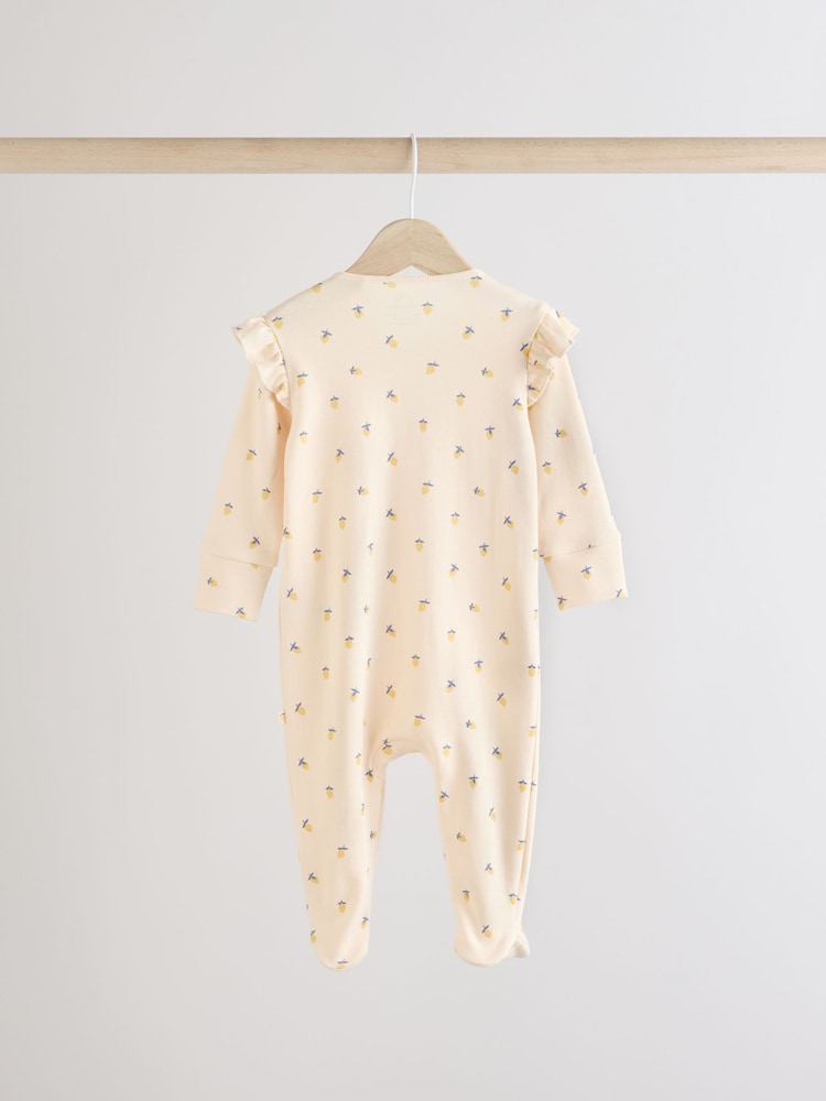 כחול דובדבנים - Two Way 100% Cotton Zip Baby Sleepsuits 3 Pack (0-2yrs) - Image 4 of 10