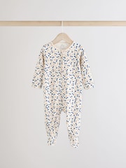 Blau mit Kirschen - Baby-Schlafanzüge mit 2-Wege-Reißverschluss aus 100 % Baumwolle im 3er-Pack (0 Monate bis 2 Jahre) - Bild 6 von 10