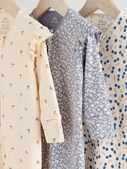 Blau mit Kirschen - Baby-Schlafanzüge mit 2-Wege-Reißverschluss aus 100 % Baumwolle im 3er-Pack (0 Monate bis 2 Jahre) - Bild 7 von 10