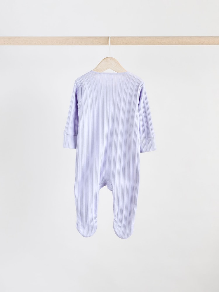 Multi - 3 Pack de combinaisons de nuit zippées en côtes pour bébé (0mois-2ans) - Image 6 of 12
