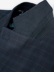 Navy Full Sleeves Check Regular Jacket - Image 4 of 5