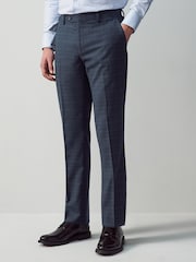 Navy Regular Checks Trousers Suit - Image 1 of 10